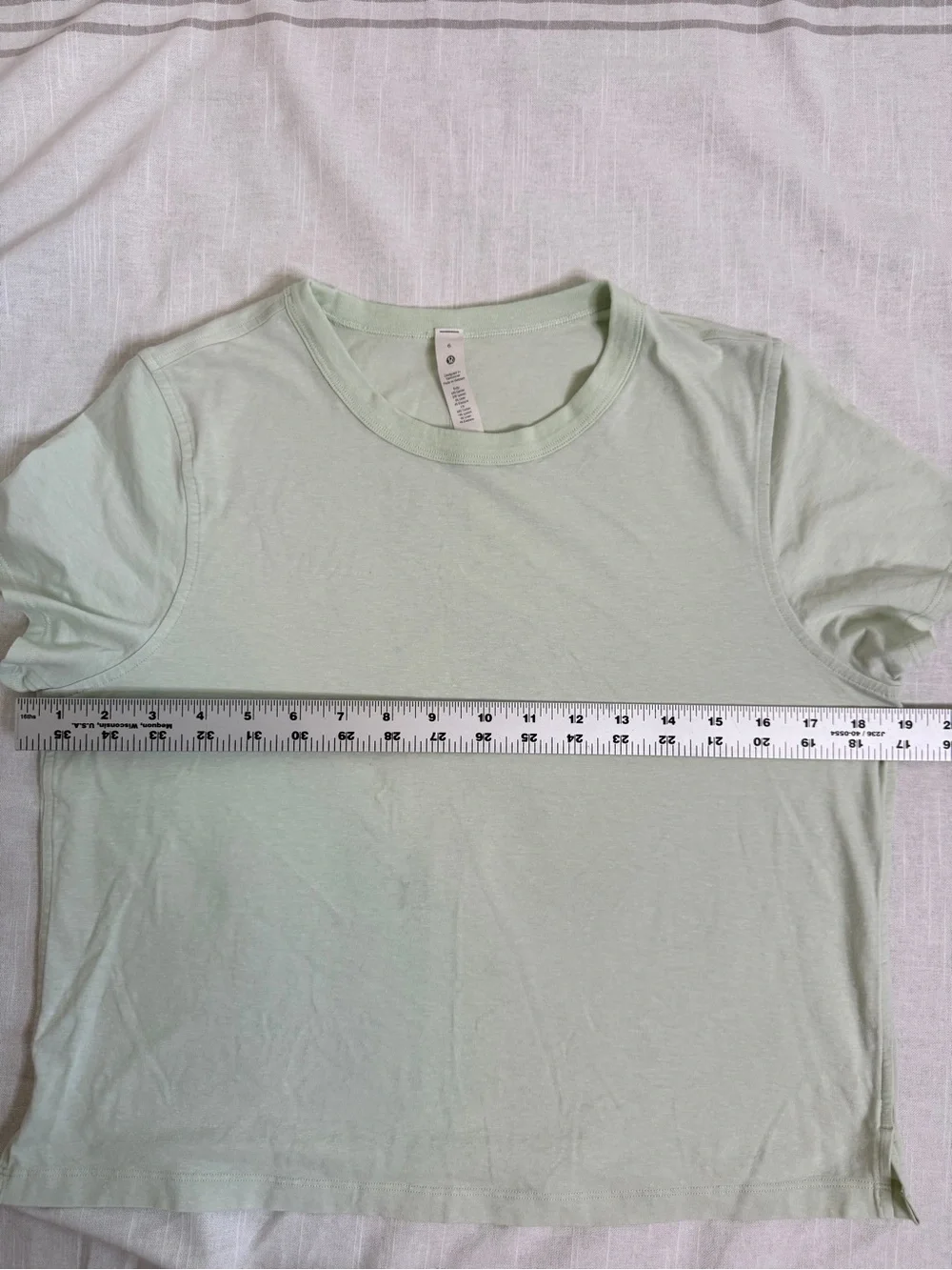 Lululemon Classic-Fit Cotton-Blend T-Shirt Mint Green Size 6 EUC